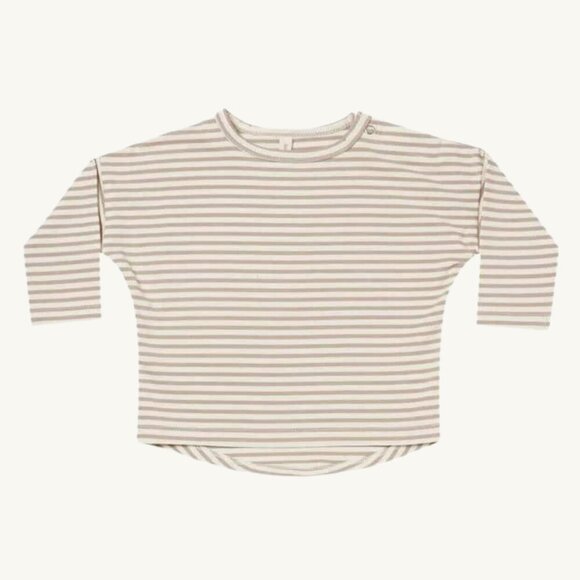 NWT - Quincy Mae long sleeves beige striped shirt - Picture 1 of 1